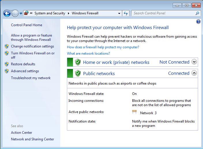 Firewall Settings